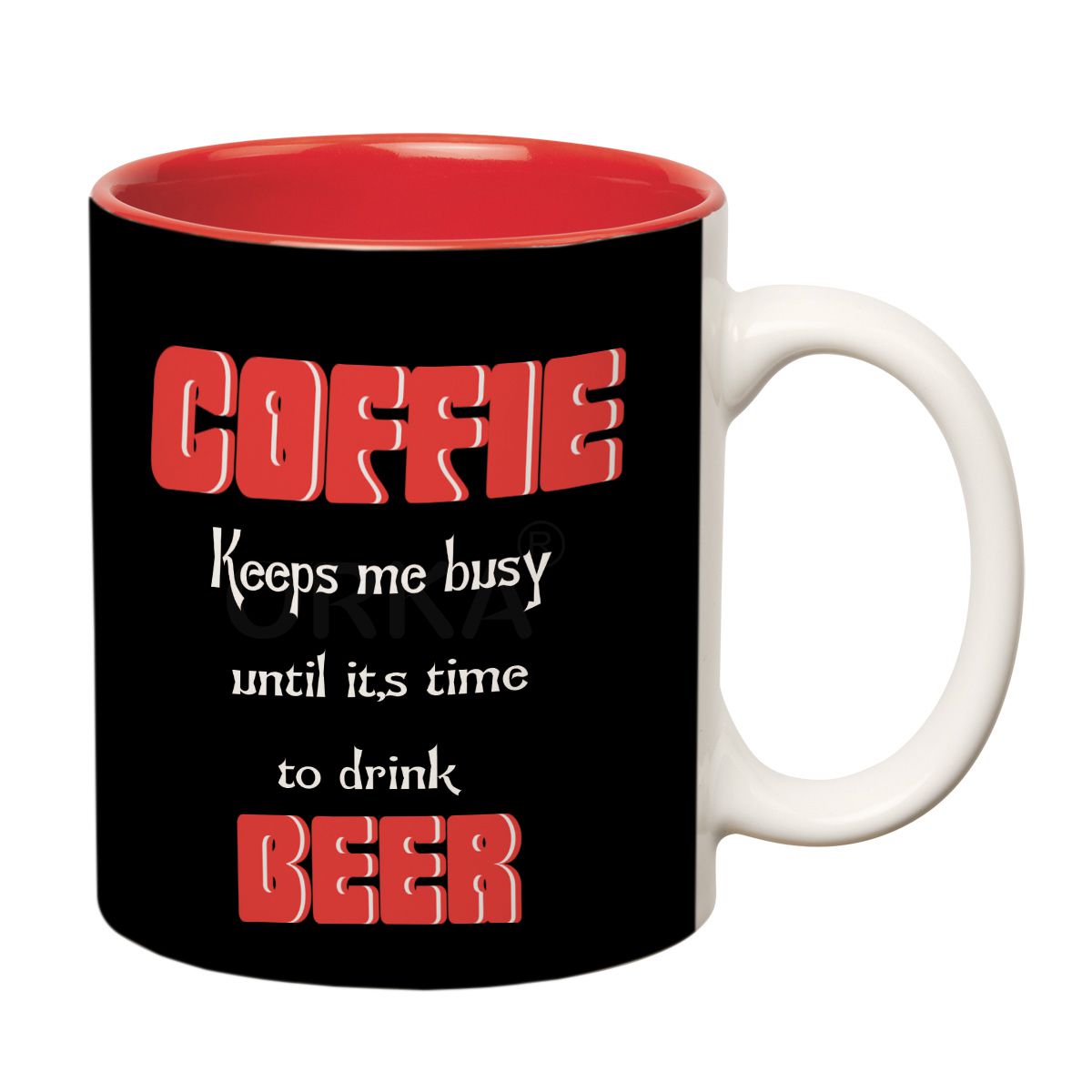 ORKA Coffee Mug Quotes Printed(Coffie Keeps Me Busy ) Theme 11 Oz   