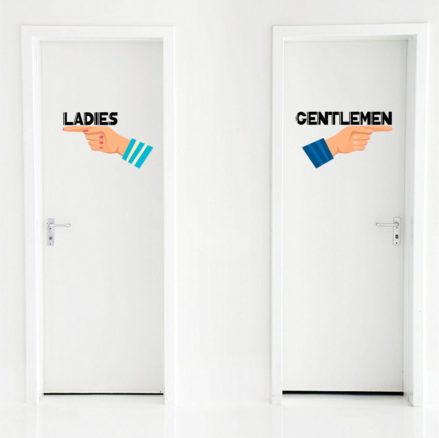 ORKA Medium Ladies Gentlemen Design Wathroom Sticker  