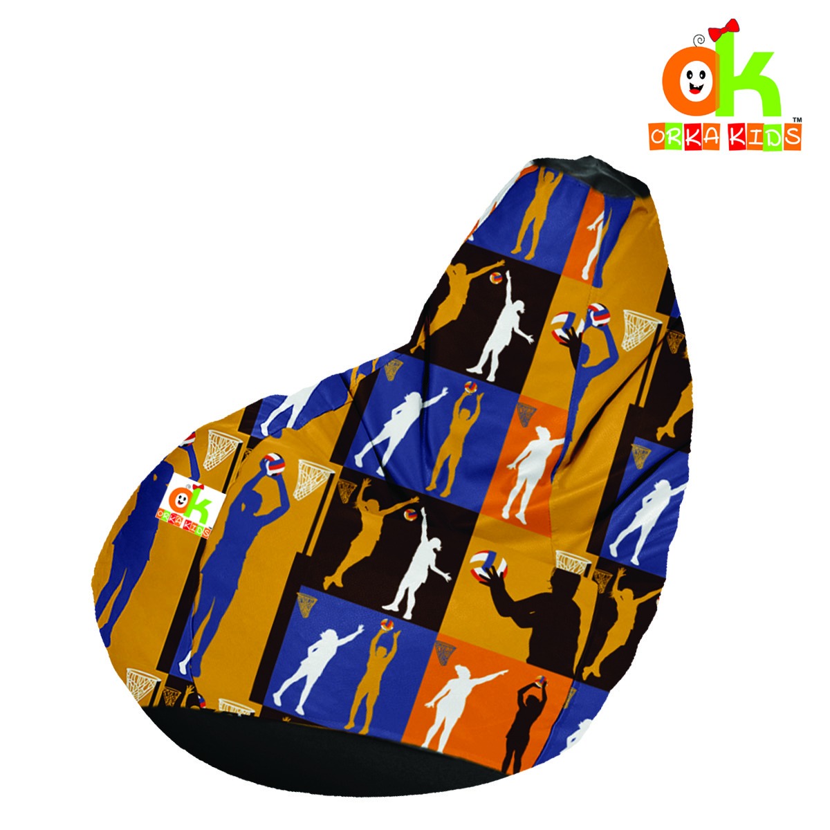 ORKA Kids Digital Printed25 Basket Ball Multicolor Bean Bag  