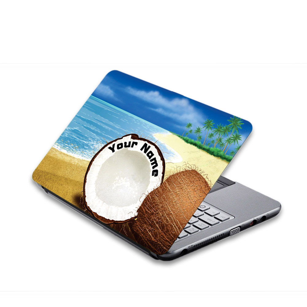 Orka Digital Printed Personalized Coconut Laptop Sticker Fits For All Models 13,14,15,15.4,15.6,16,17 Inches Etc.  