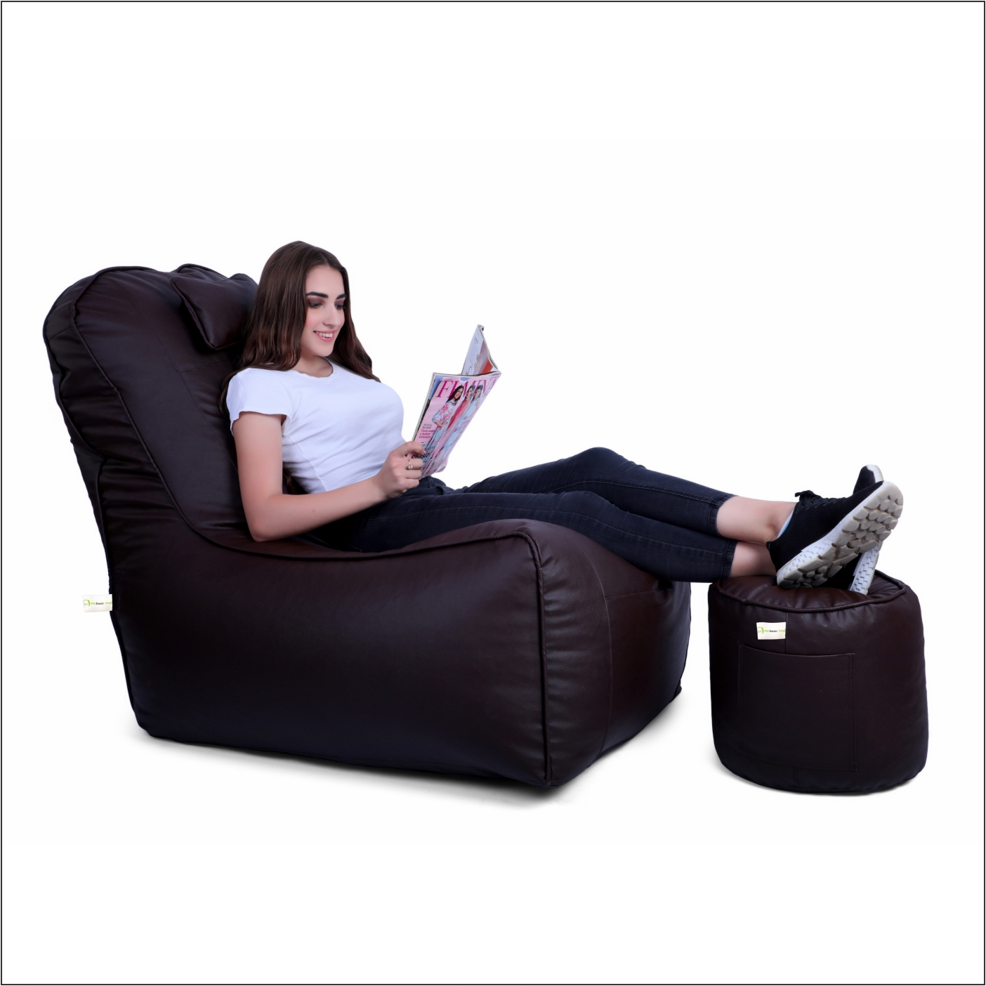 Can Bean Bags Video Rocker With Head Rest Brown  