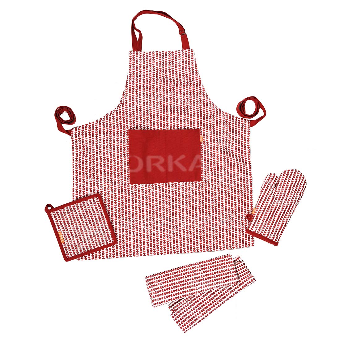ORKA Kithcen Gift Set Of-6 (Red White)  