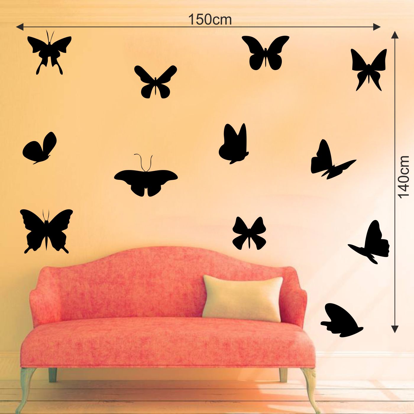 ORKA Butterfly Theme Wall Decal Sticker 32  