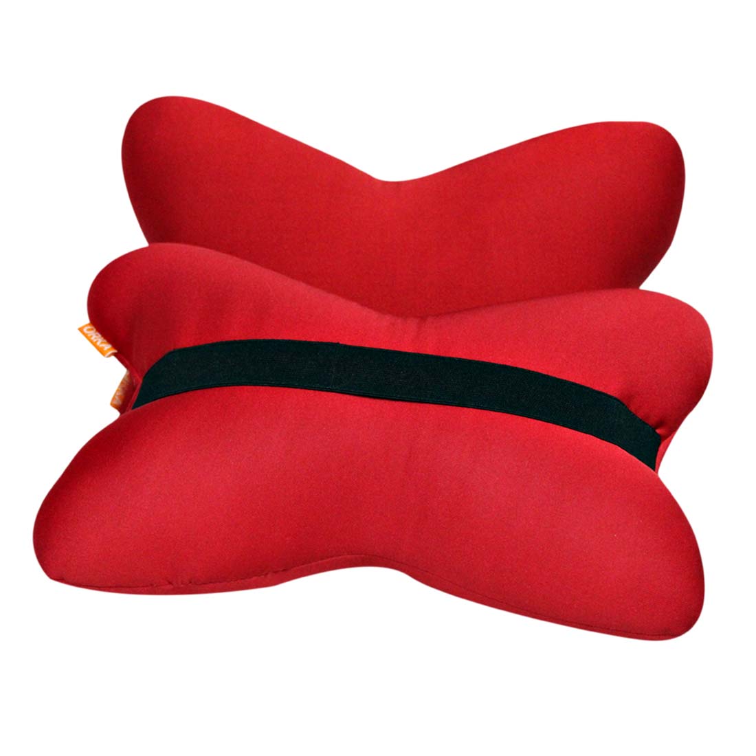 ORKA Classic Car Neckrest Pillow Filled With Microbeads [Pack Of 2] - Red  