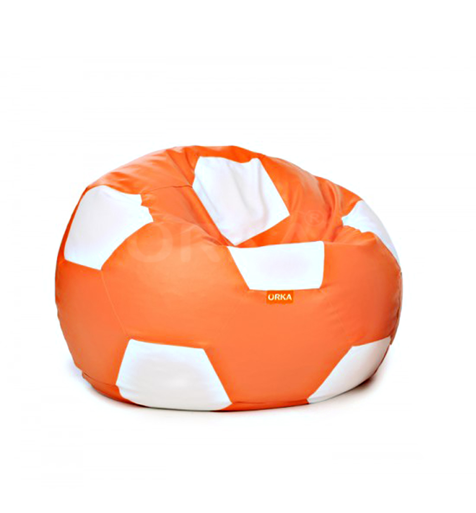 ORKA Classic Orange White Football Sports Bean Bag  