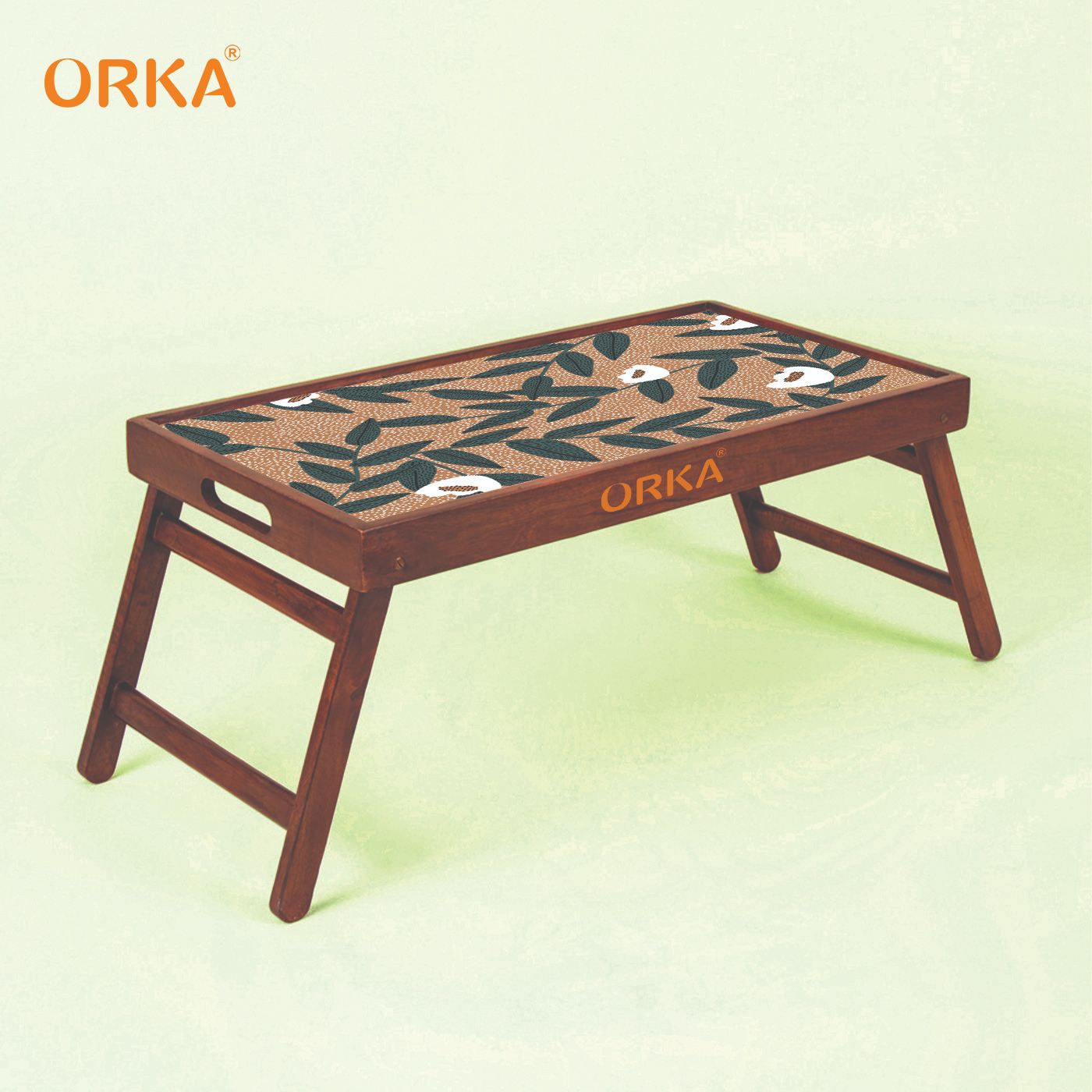 ORKA Buttercup Foldable Pine Wood Breakfast Table (Multicolor)  