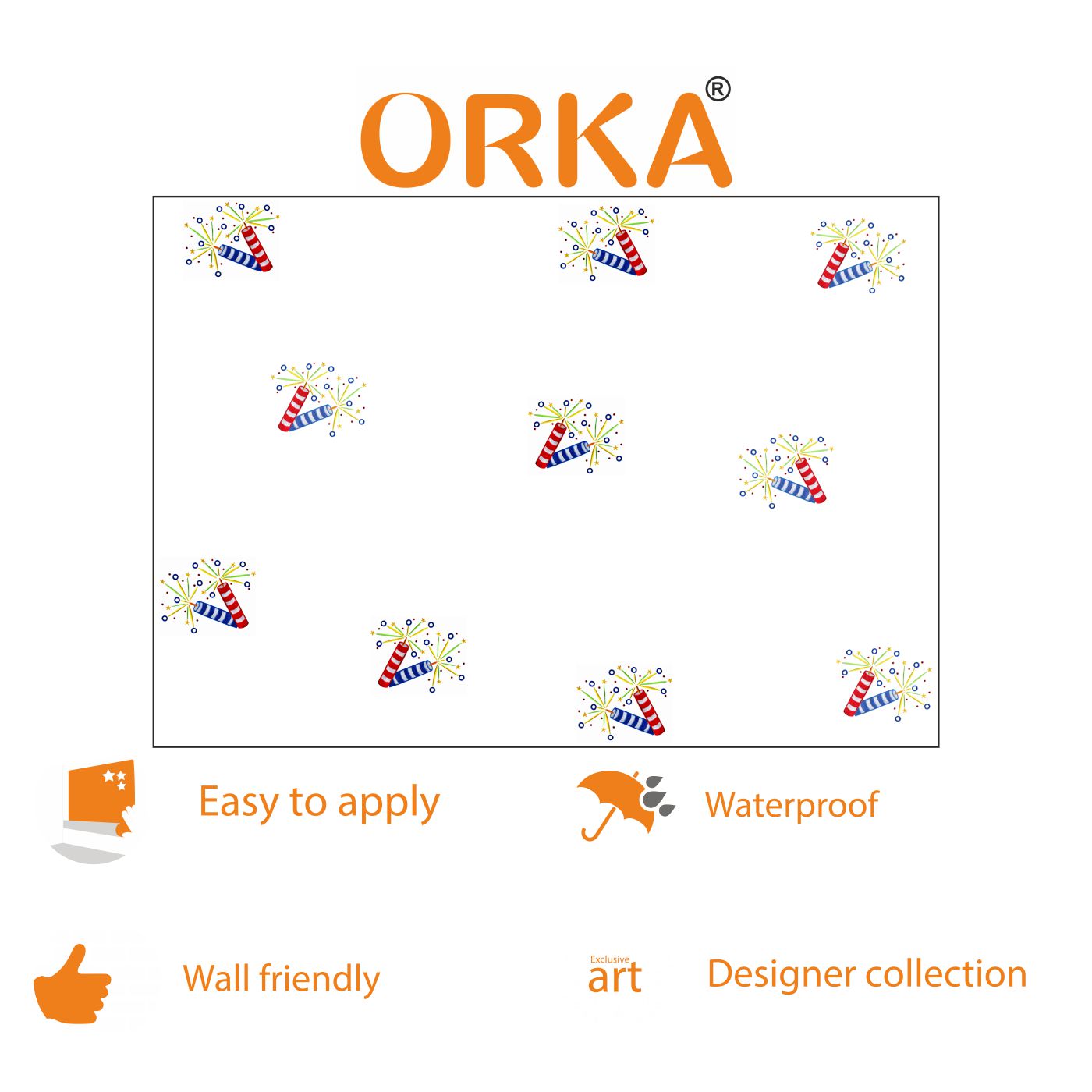 ORKA Diwali Wall Decal Sticker 9   XXL 