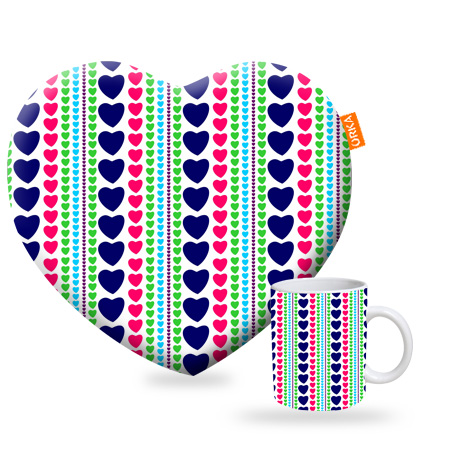 ORKA Valentine Theme Heart Cushion & Coffee Mug Combo 28  