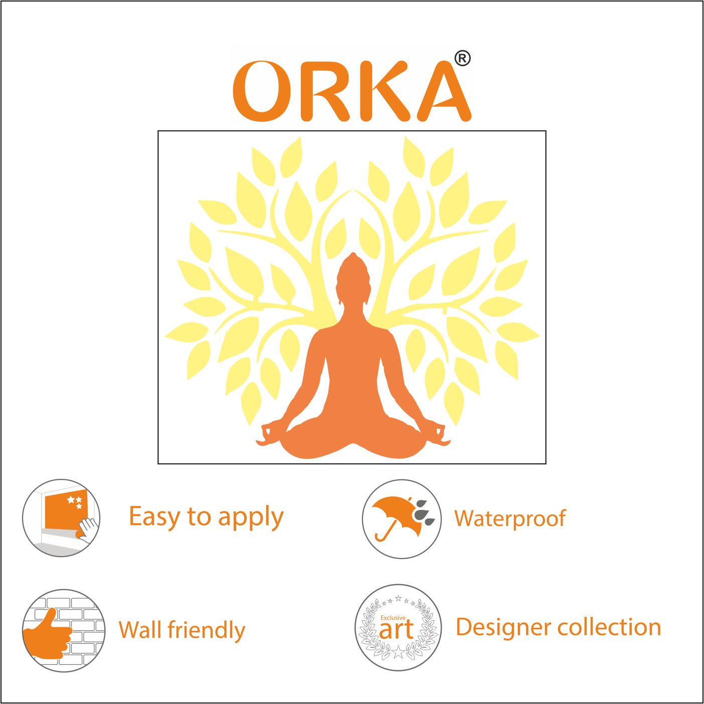 ORKA Buddha Wall Sticker 14  