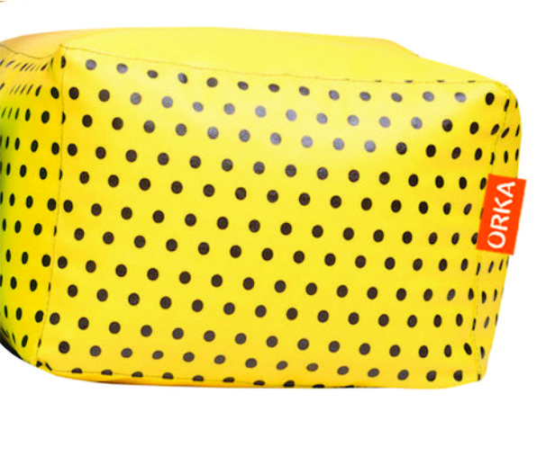 Orka Digital Printed Polka Dot Bean Bag Cover - Yellow  