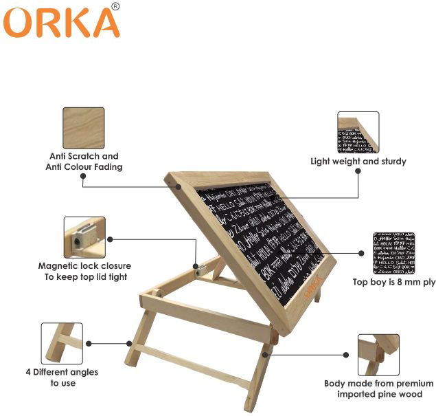 ORKA  Hello Foldable Multi-Function Portable Laptop Table - Black  