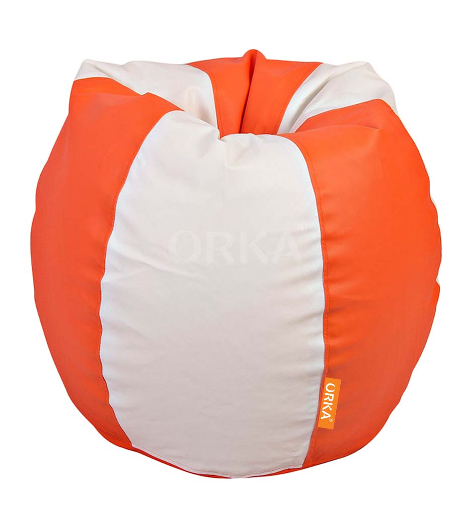 Orka Classic Orange White Bean Bag   XXL  Cover Only 