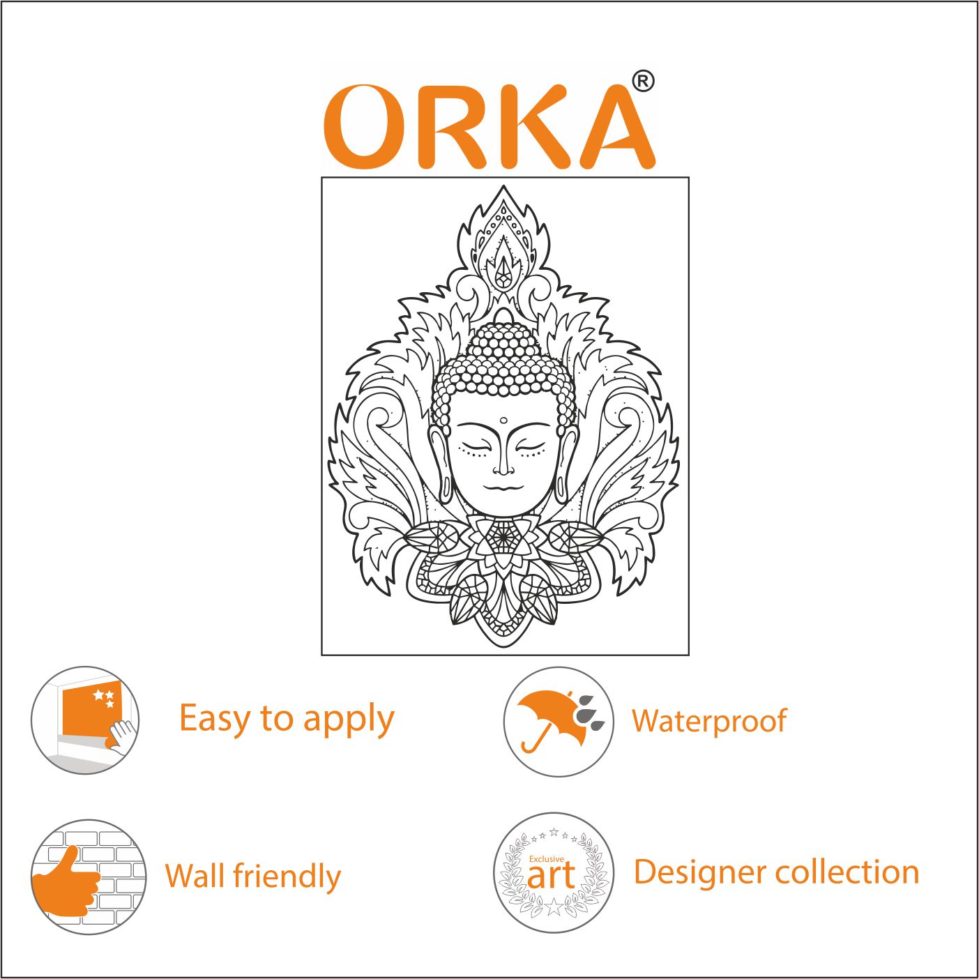 ORKA Buddha Wall Sticker 4  