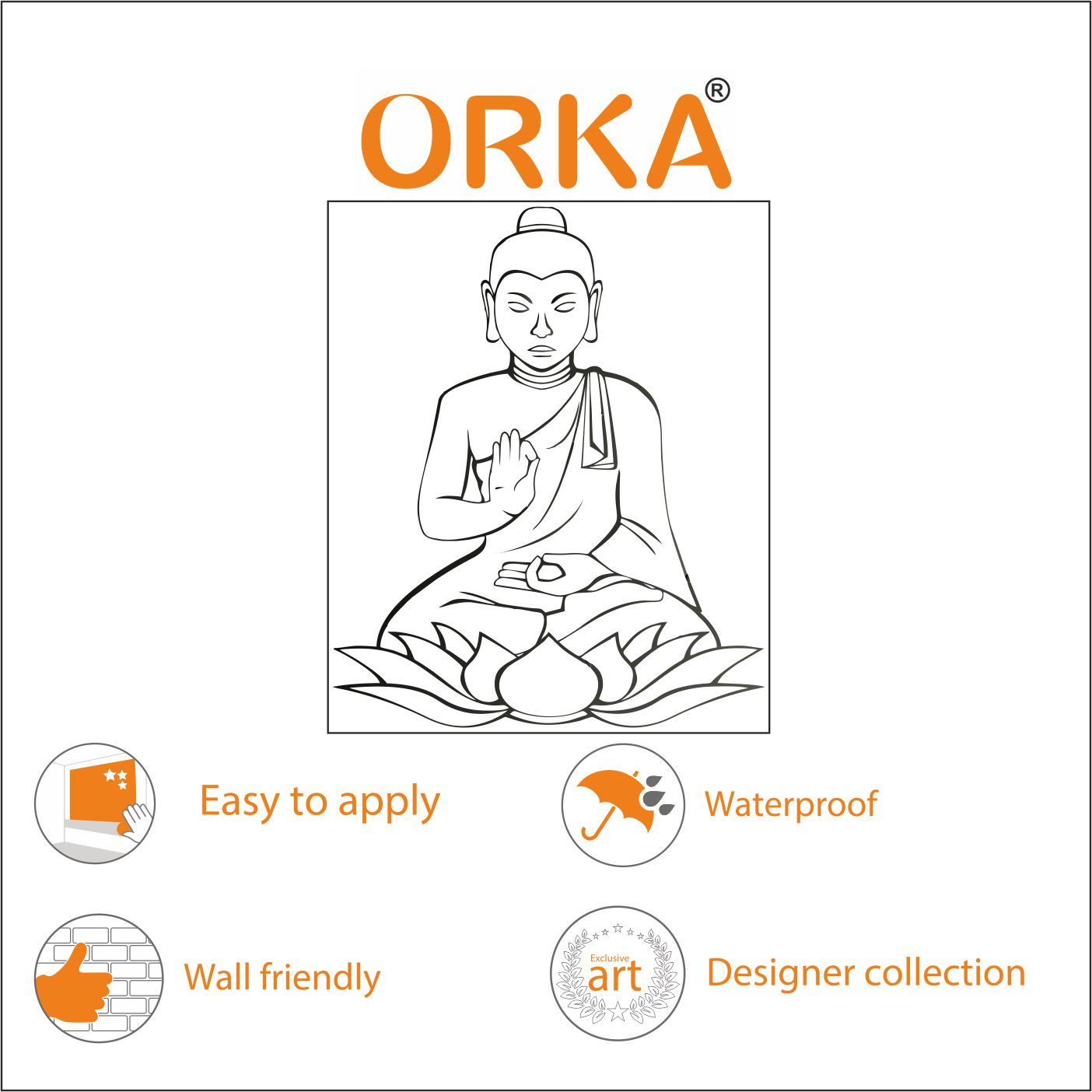ORKA Buddha Wall Sticker 9  