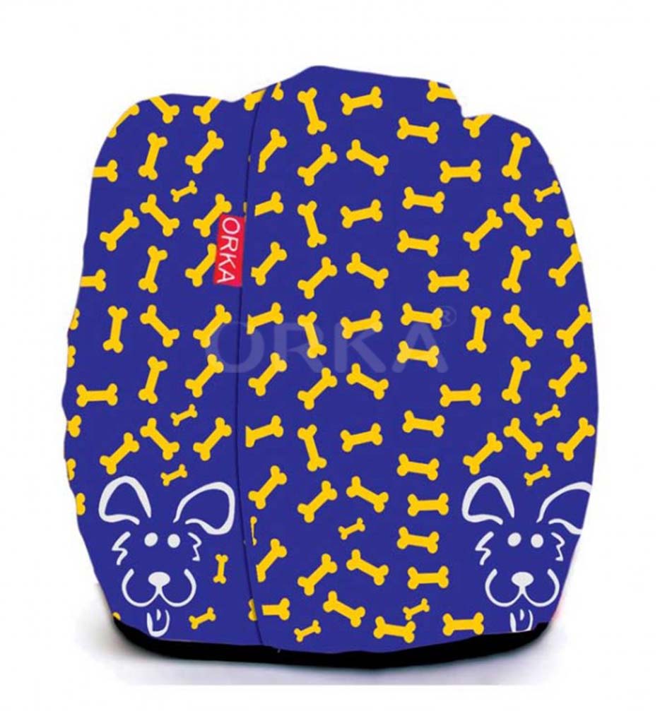 Orka Digital Printed Blue Bean Bag Yellow Bones Theme  