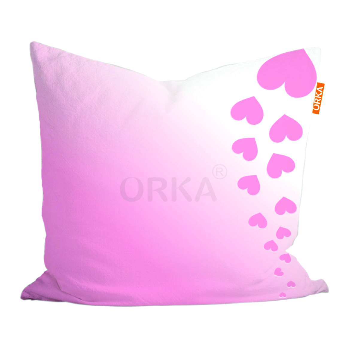 ORKA Valentine Theme Digital Printed Cushion - Pink White 14"x14" Cover Only