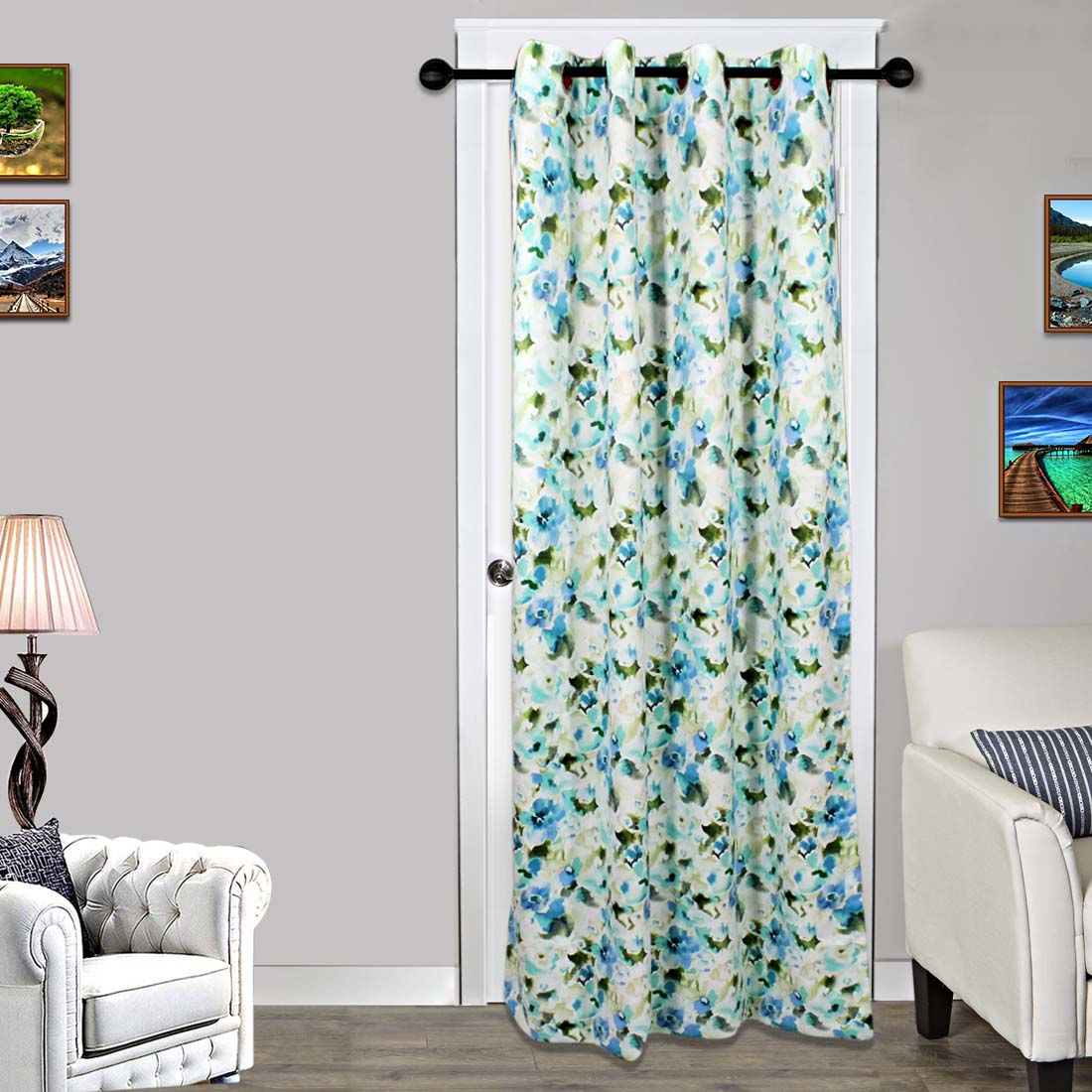 ORKA Digital Printed Design 6 Single Door Curtain  