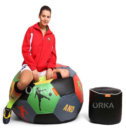 ORKA Digital Printed Sports Bean Bag Keep Calm Football Theme  