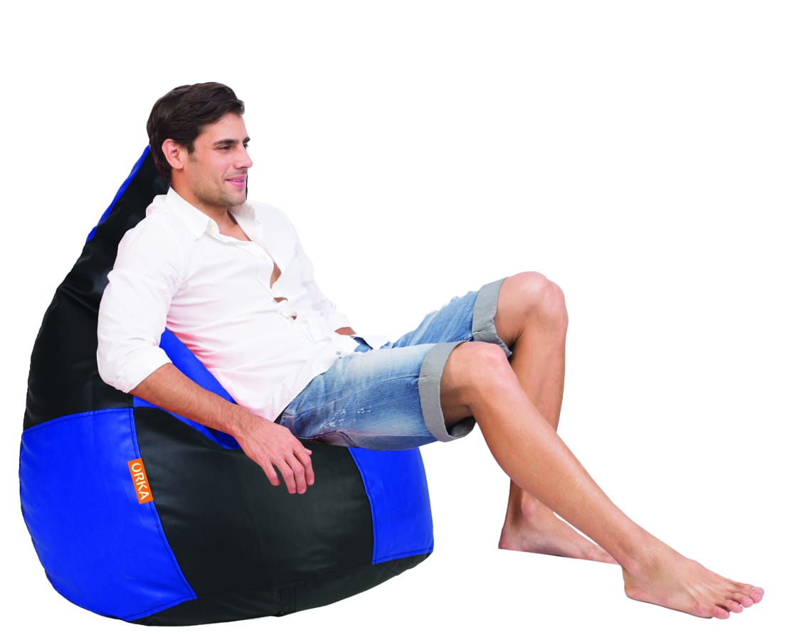 ORKA Classic Dual Color Blue Black Bean Bag  