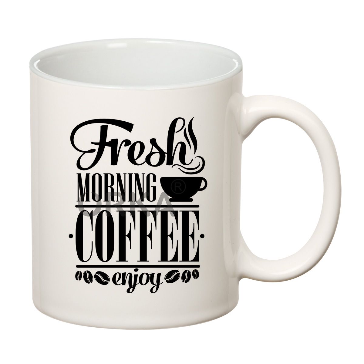 ORKA Coffee Mug Quotes Printed(Fresh Morning Coffee) Theme 11 Oz   