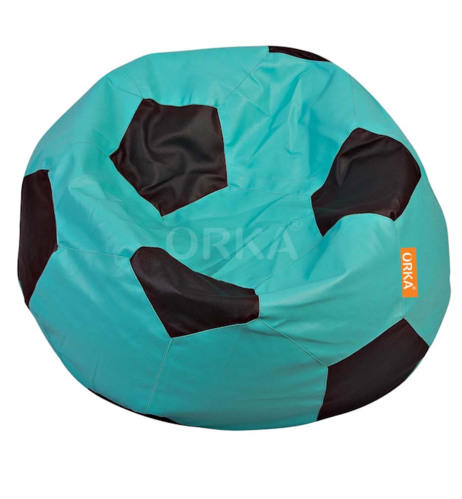 ORKA Classic Teal Black Football Sports Bean Bag   XXL  Cover Only 