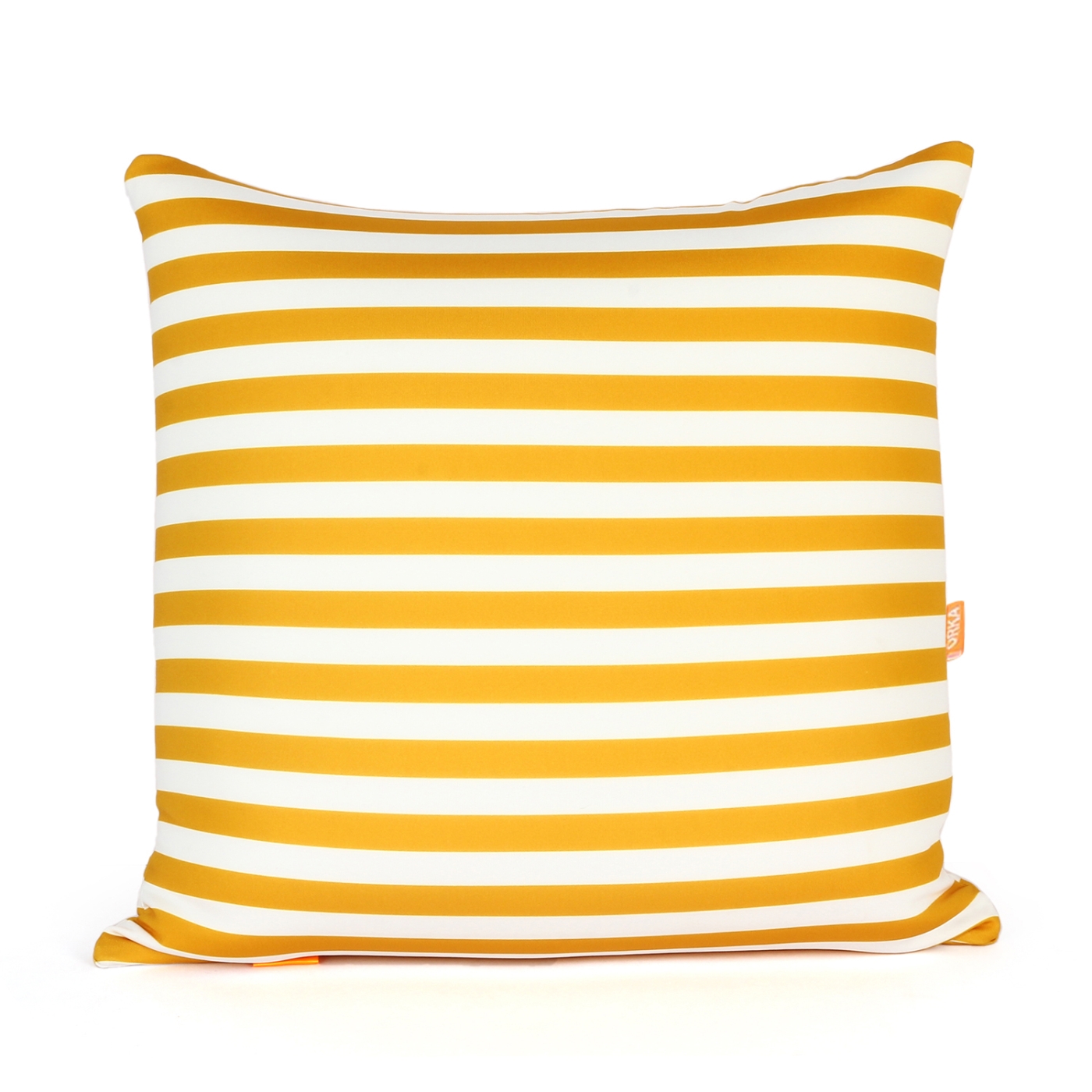 ORKA Digital Printed Spandex Filled With Microbeads Square Cushion 14 X 14  Inch - Yellow, White  
