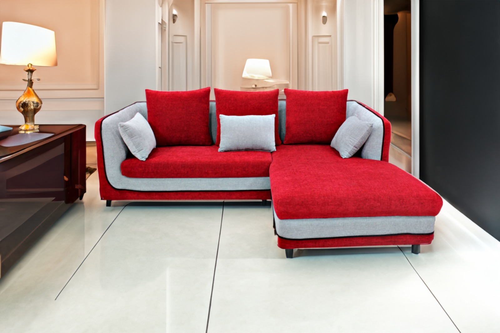 PRIMROSE Doncaster 5 Seater Lounger Premium Molfino Sofa