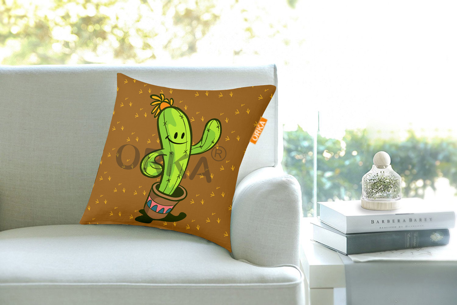 ORKA Set Of 4 Digital Printed Cushion Cactus Theme  
