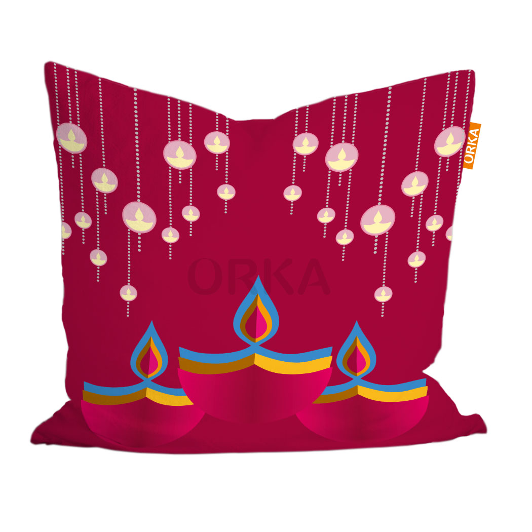 ORKA Digital Printed Diwali Cushion 32  