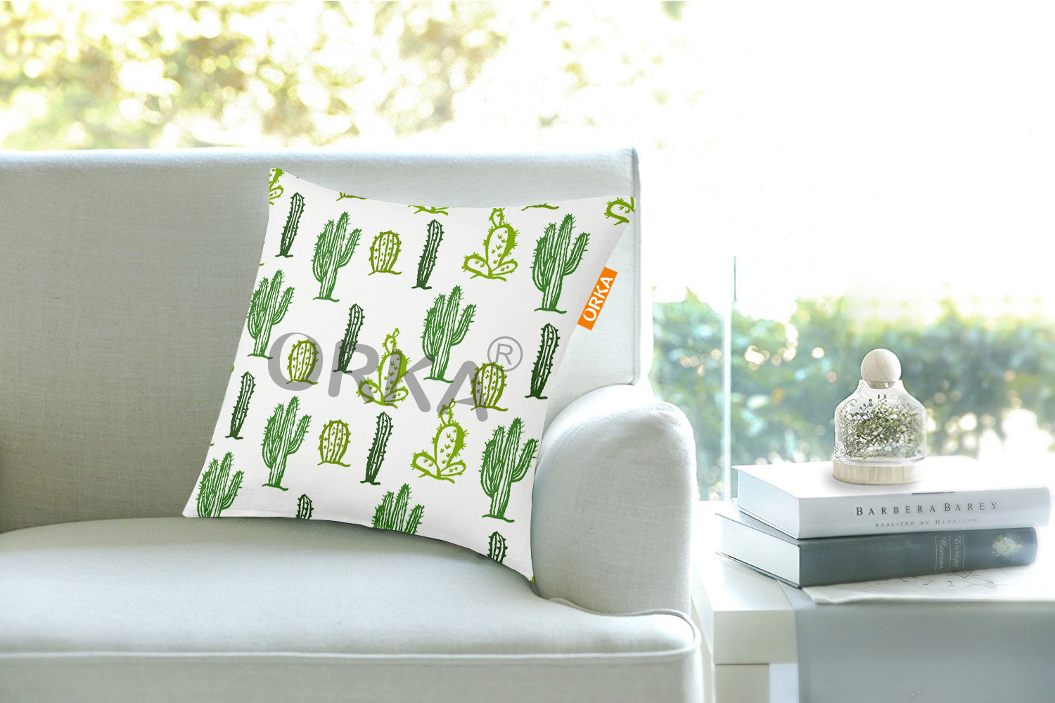 ORKA Cactus Theme Digital Printed Cushion 14"x14" Cover Only
