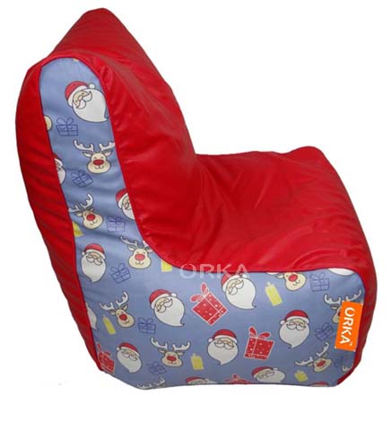 ORKA Digital Printed Red Bean Chair Christmas Theme  