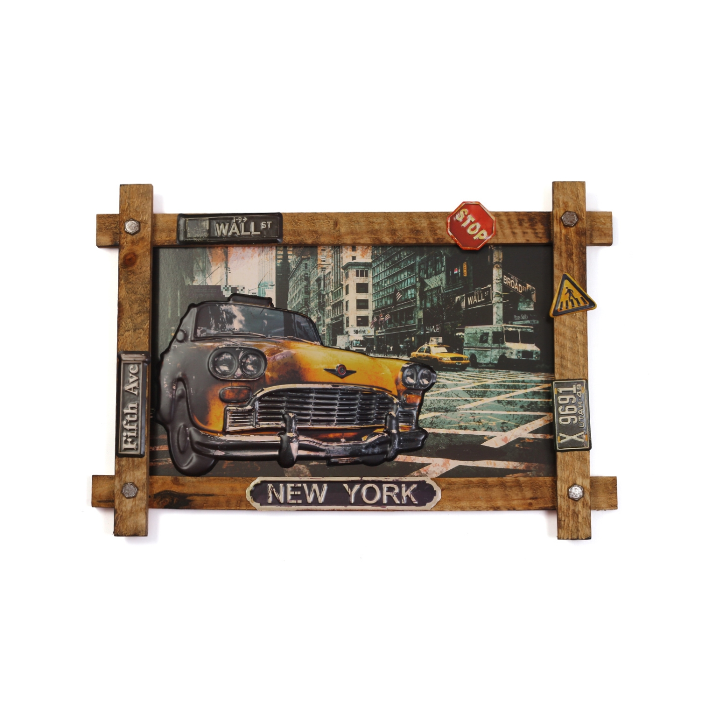 ORKA HOME New York Car Wall Frame 3D Metal - Assorted   
