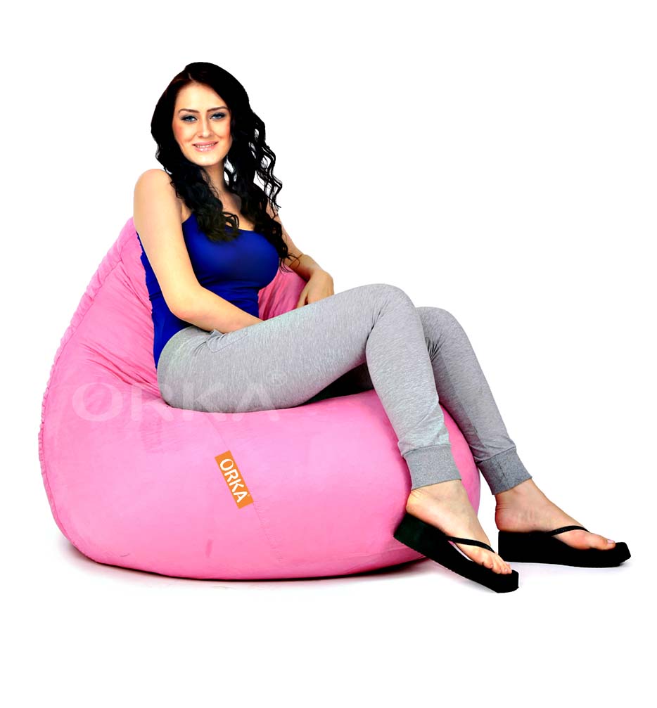 Orka Classic Suede Pink Bean Bag  