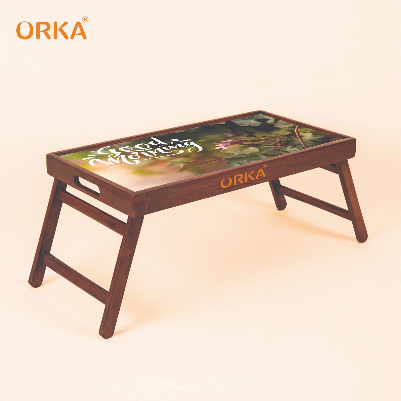 ORKA Sunshine Foldable Pine Wood Breakfast Table (Multicolor)  