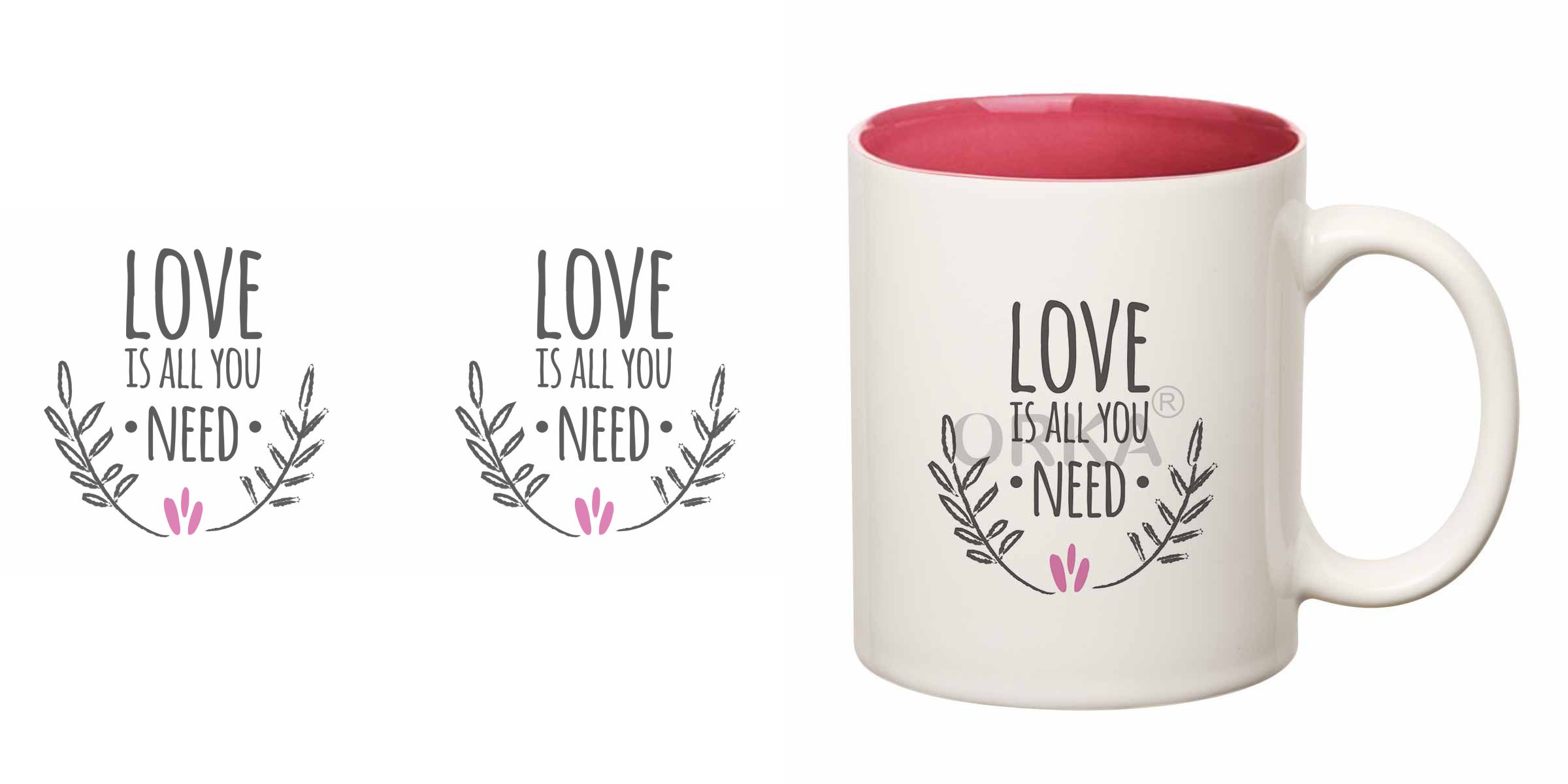 ORKA Love Is All You Need Theme Coffee Mug  