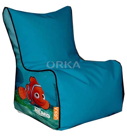 ORKA Digital Printed Blue Bean Chair Finding Nemo Theme   XXL  Cover Only 