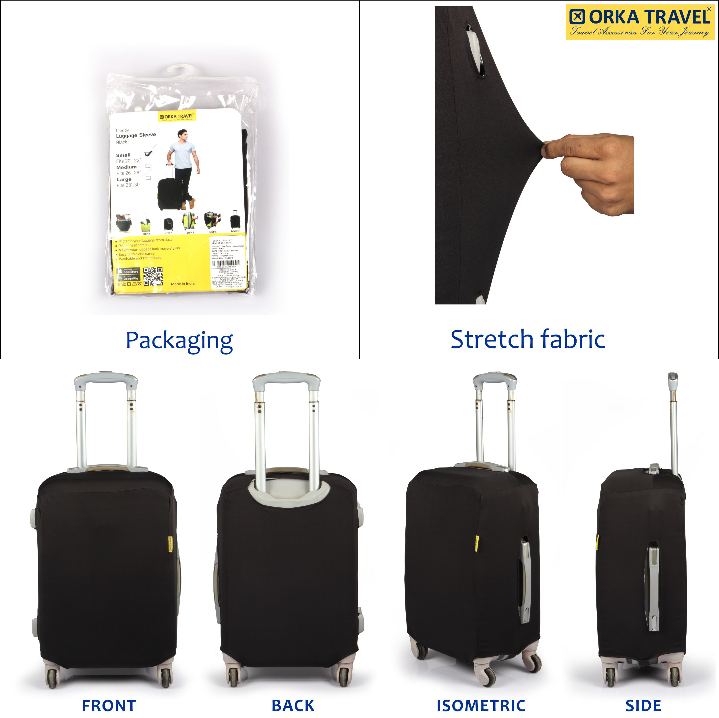 Orka Travel Luggage Cover Black