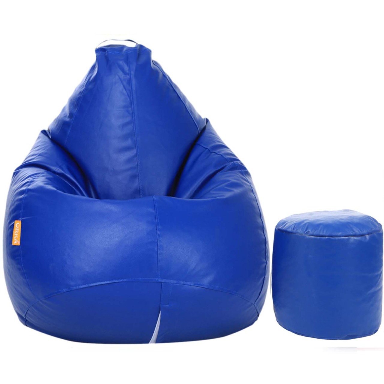 ORKA Classic Blue Bean Bag With Matching Puffy