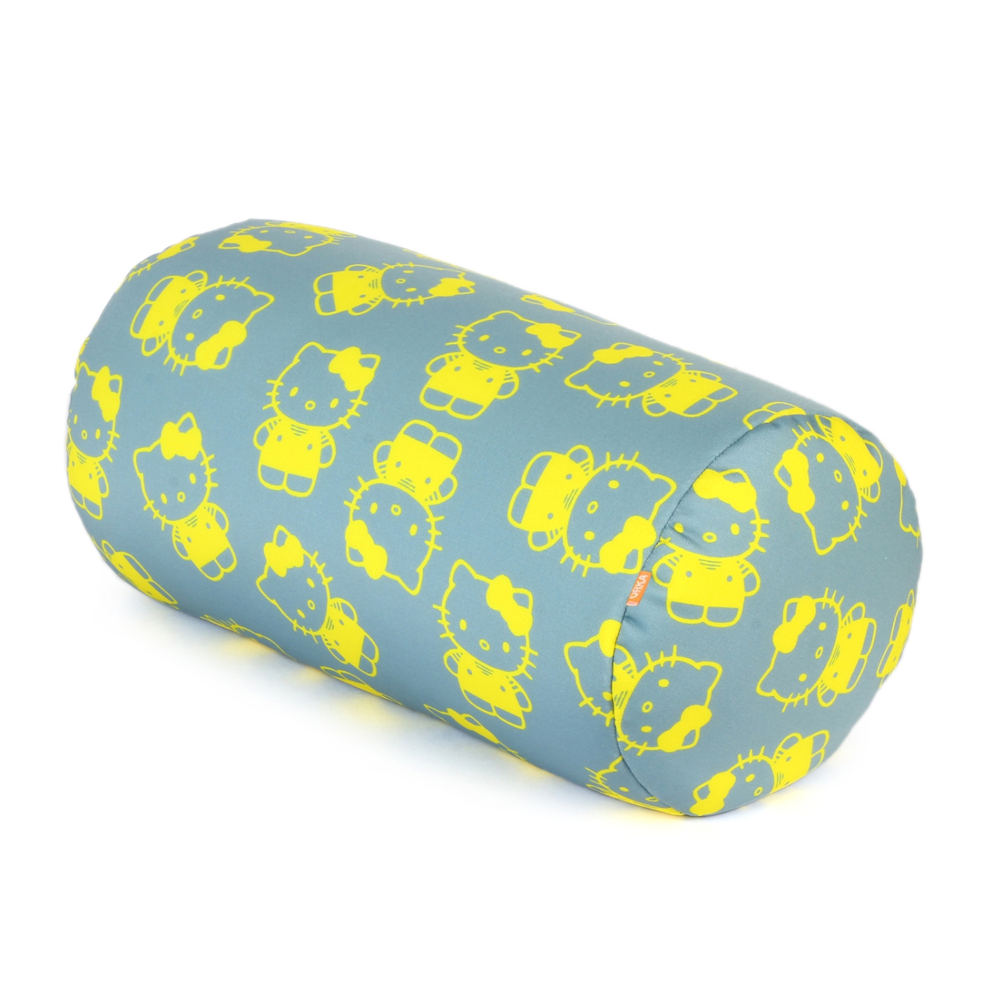 ORKA Digital Printed Microbeads Bolster Cushion - Grey, Yellow  