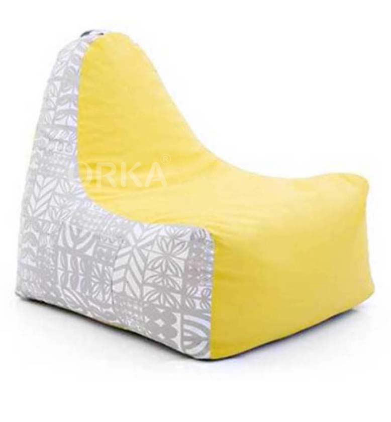 ORKA Digital Printed Yellow Bean Chair Light Theme  