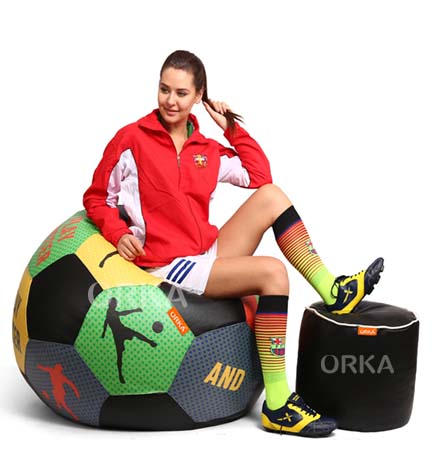 ORKA Digital Printed Sports Bean Bag Keep Calm Football Theme  