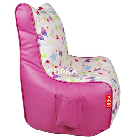 ORKA Digital Printed Purple Turtle Bean Chair Butterfly Theme