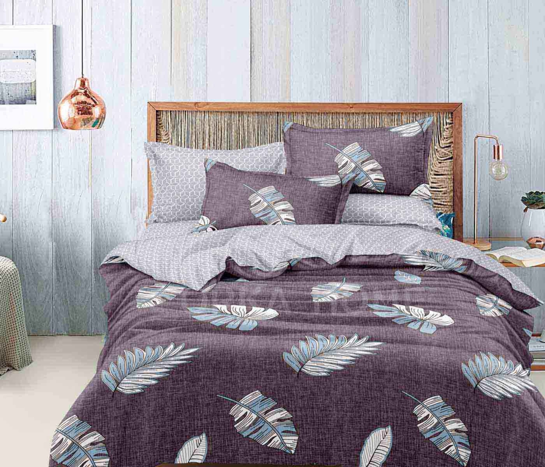 ORKA HOME Valencia King Bed Sheet Poly Cotton Printed Contemporary  