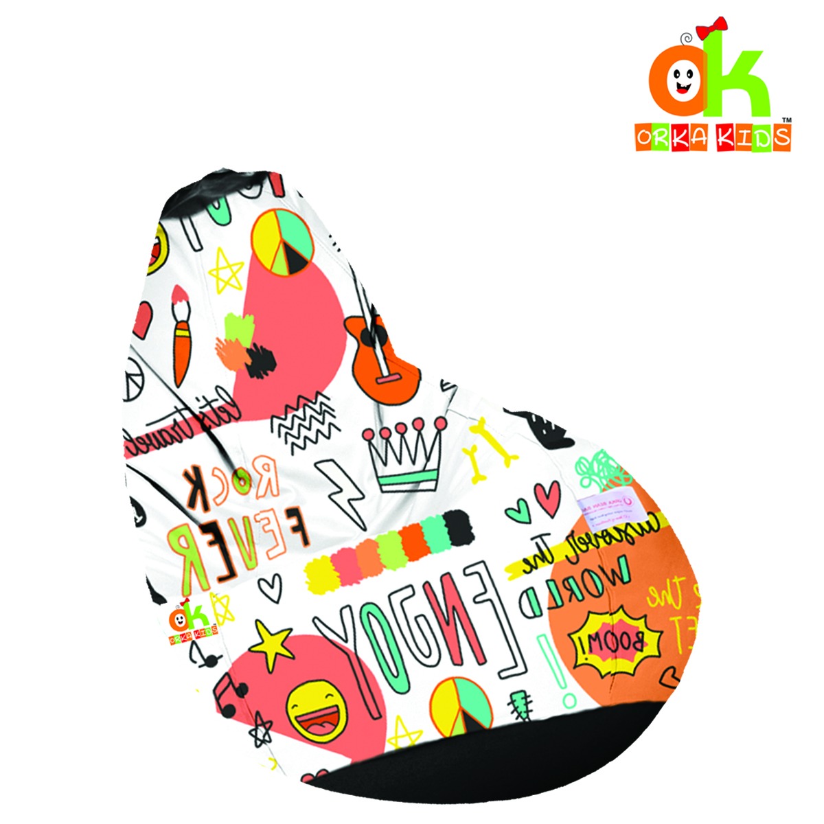 ORKA Kids Digital Printed2 Bean Bag Multicolor  
