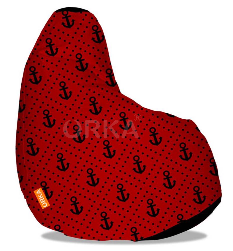 Orka Digital Printed Red Bean Bag Anchor Theme  