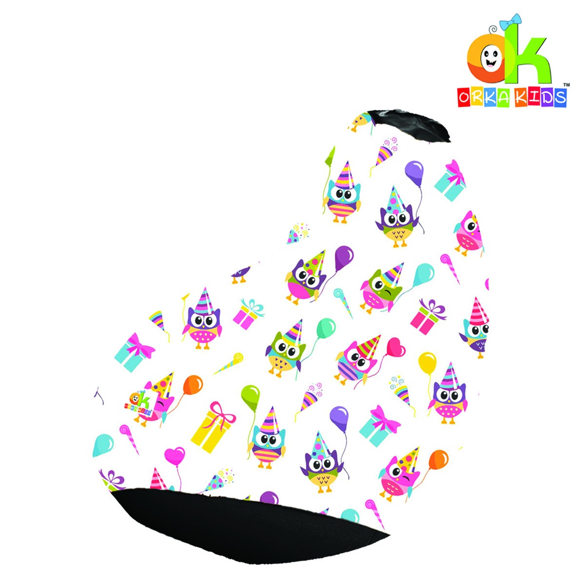 ORKA Kids Digital Printed51 Owl Bird Multicolor Bean Bag  