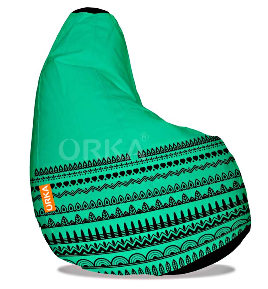 Orka Digital Printed Teal Bean Bag Diwali Design Theme  