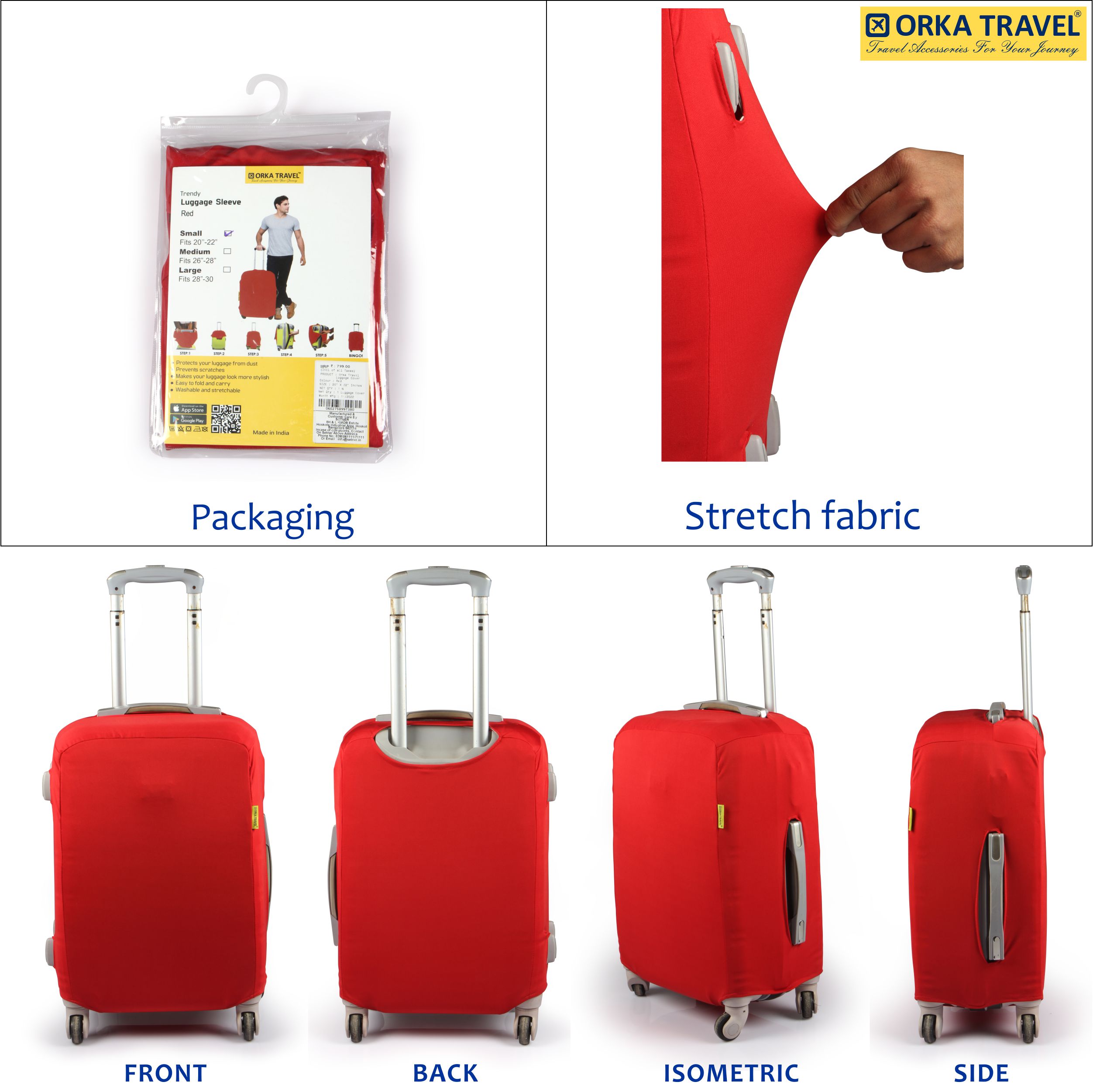 Orka Travel Luggage Cover Red  