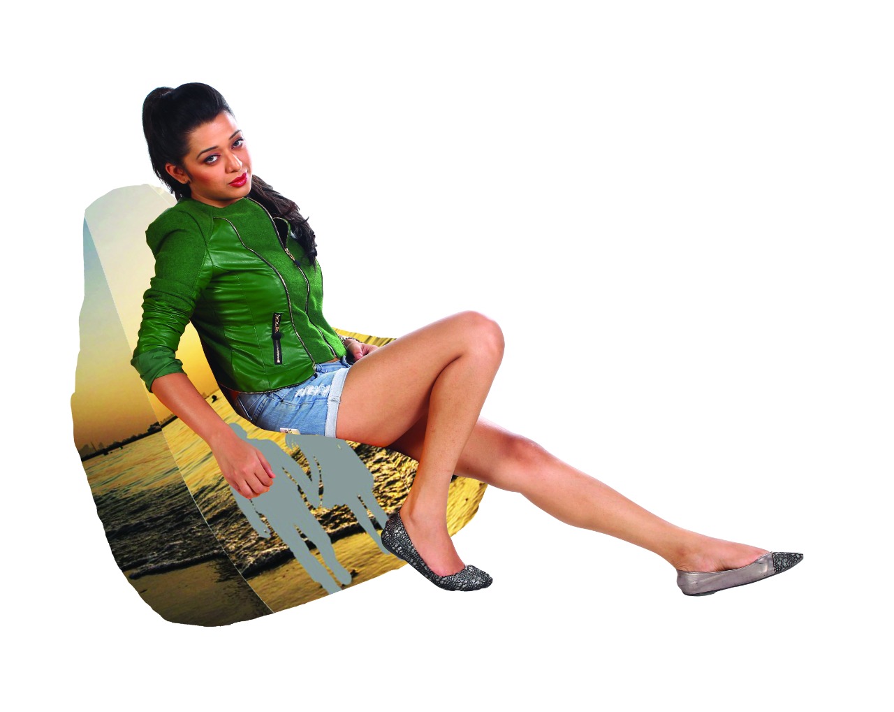 ORKA Digital Printed Personalized Dubai Beach Theme XXL Multicolor Bean Bag Cover 