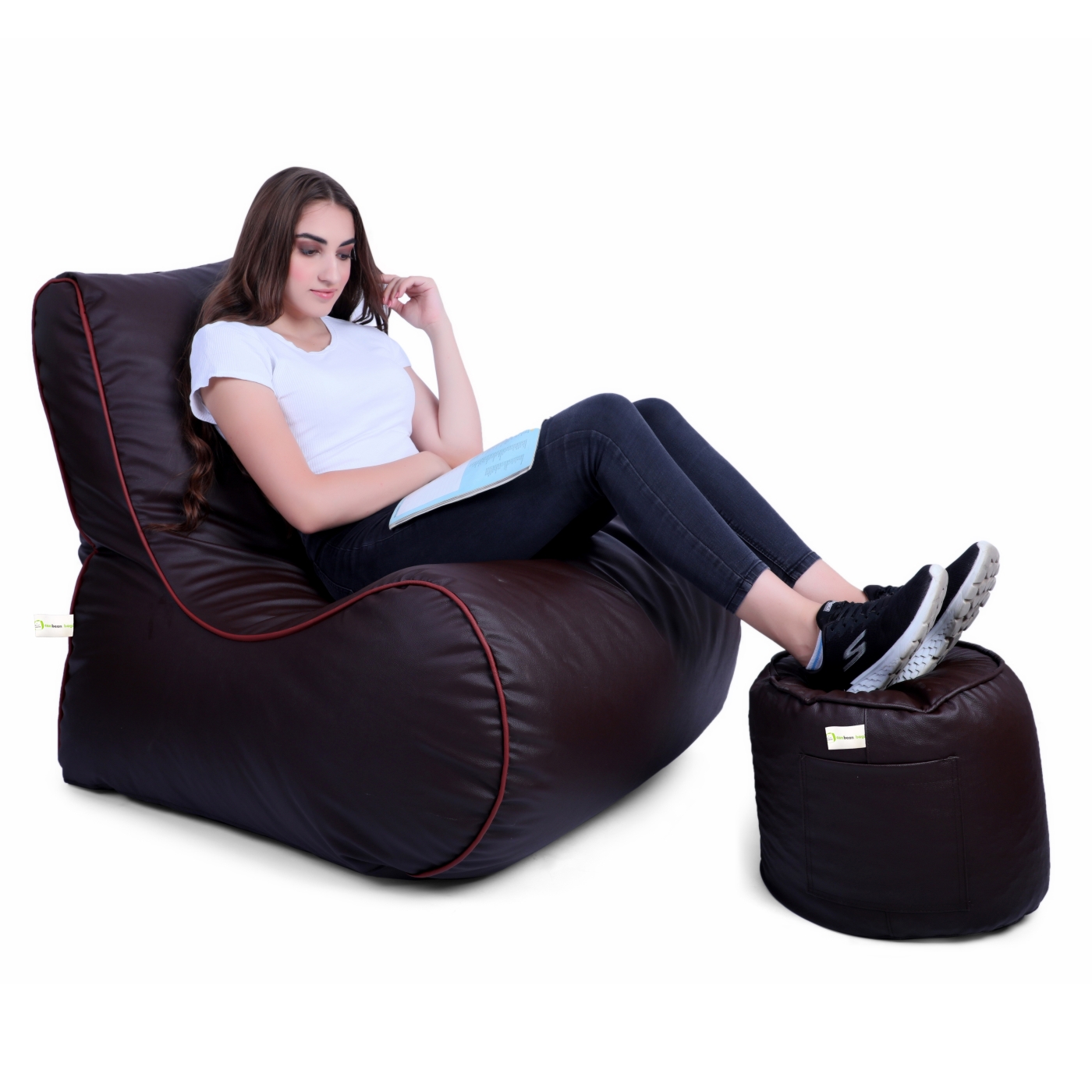 Can Bean Bags Curve Lounger Brown   XXXL  Cover Only 